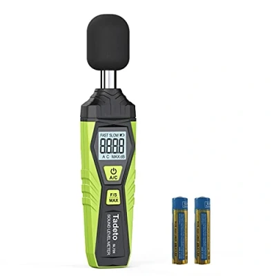 Image de Sonomètre, Tadeto Sonomètre numérique portable décibelmètre 30dB à 130dB avec écran LCD A/C pondéré pour la maison et les usines