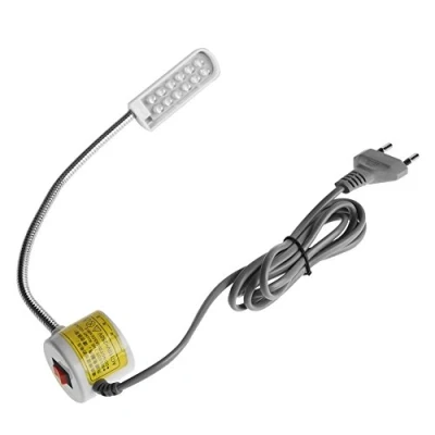 Image de HEEPDD Lampe à LED Coudre, de Travail col Cygne réglable avec Base Montage magnétique pour Studio, Tours, perceuses Colonne[EU Plug 12 LED] Lampes Table