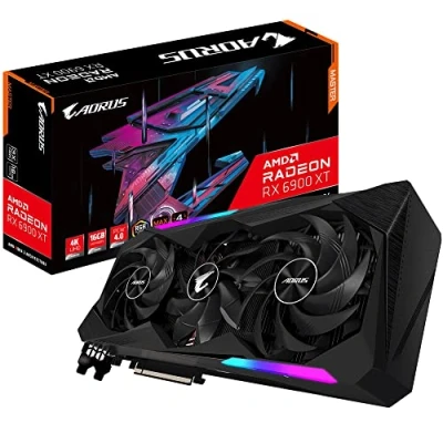 Image de Gigabyte Aorus Radeon RX 6900 XT Master 16G Rev 2.0 (16 Go GDDR6/PCI Express 4.0/2335 MHz/16000 MHz) Carte Graphique Noir