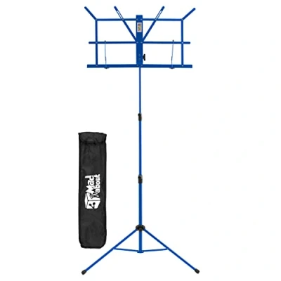 Image de Mad About MA MS04 Stand de musique pliable Support partitions portable et facile à plier avec sac transport Bleu