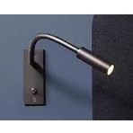 Image de 3W col de cygne lampes lecture mur Lmap appliques pince lumière chambre lampe avec interrupteur argent noir Flexible maison chevet ( Color : Warm White (2700 3500K) , Size Matt black