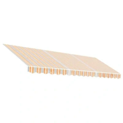 Image de vidaXL Tissu de Remplacement pour auvent Rayures Multicolores 4,5x3 m, Dessus d&#039;auvent Remplacement, Parasol terrasse, Rechange