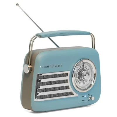 Image de Madison FREESOUND VR40BLU mat Radio vintage 30W sur batterie longue autonomie Bluetooth, USB &amp; FM Bleu Vintage, nostalgie, rétro