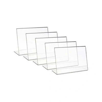 Image de HMF 46931 Présentoir de Table Acrylique incliné 5 Pièces DIN A6 Format Paysage Transparent