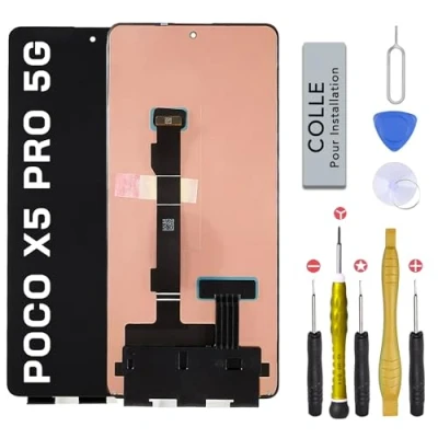 Image de CINQ TEQ Ecran LCD Remplacement pour Xiaomi Poco X5 Pro 5G 22101320G 22101320I +Kit