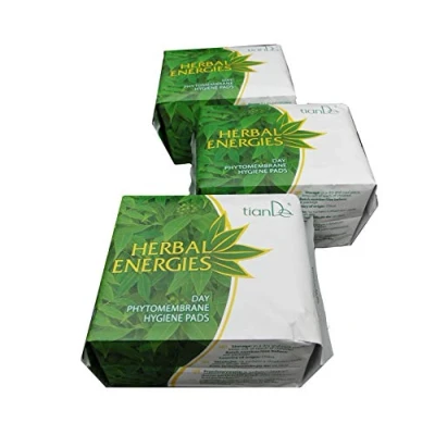 Image de TianDe serviettes hygiéniques pour femmes avec phytomembrane à base de plantes la menstruation, 61902 TianDe, 3x8 pcs., Les procurent un sentiment sécurité et confort