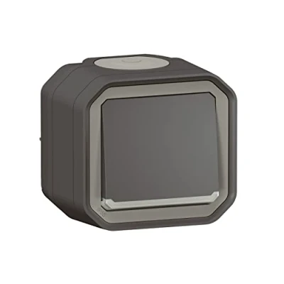 Image de Legrand Interrupteur ou va et vient lumineux étanche Plexo 10A livré complet avec voyant pour montage en apparent anthracite