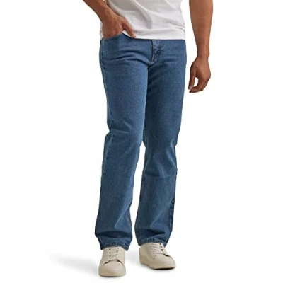 Image de Wrangler Authentics Jean Classique 5 Poches Coupe décontractée, Foncé Stonewash Flex, 42 W/30 L Homme