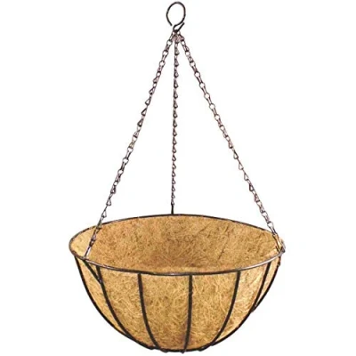 Image de Siena Garden Jardinière Suspendue Classique Ø 35 cm avec Insert en Coco, chaîne et Crochet