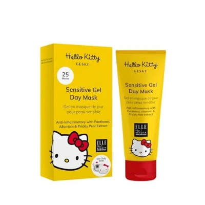 Image de GESKE Gel en masque de jour pour Peau sensible Avec Hello Kitty Sonic Warm &amp; Cool Mask Au panthénol, allantoïne et extrait figue Barbarie Formule hydratante