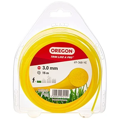 Image de Oregon Fil Coupe Bordure en Nylon Pour Débroussailleuse et Bordure, Entretien de Jardin Bricolage, Taille Universelle, Tout Usage, Rond, Bobine 3 mm x 15 m, Couleur Jaune (69 368 YE)