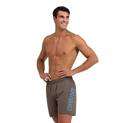 Image de Arena Boxer de Plage et Piscine Fundamentals Logo R pour Hommes, Maillot Bain en Tissu Doux Recyclé à Séchage Rapide, avec Slip Intérieur Maille
