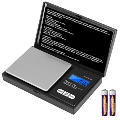 Image de Vinabo Balance de Précision 700g/0,01g, Cuisine, à Bijoux Portable, Poche Numérique Pro, avec écran LCD et 7 Unités, Fonction Tare, Pour la le Café Noir