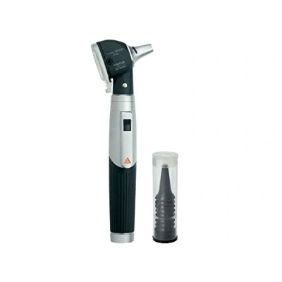 Image de HEINE Otoscope Mini 3000 F.O. XENON, livré avec 5 spécula jetable, poignée rechargeable, noir