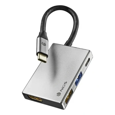 Image de NGS Wonder Dock 4 Hub USB C en 1, Adaptateur Multi Port (USB 3.0, 2.0, C, HDMI) Compatible avec: MacBook Pro, Air, iPAd XPS, Chromebook et Autres Dispositifs avec