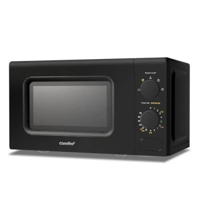 Image de Comfee&#039; CM M202CC(BK) Four à micro ondes compact avec la capacité de 20 litres, 700 W Commande manuelle, Convenable pour petites cuisines, 5 niveaux puissance, Dége rapide, Noir