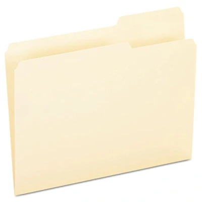 Image de Pendaflex Essentials dossiers de fichiers, format Lettre, Manille, 100 par boîte Avec onglet (découpe au tiers) Position 3 (à droite) Letter Manila