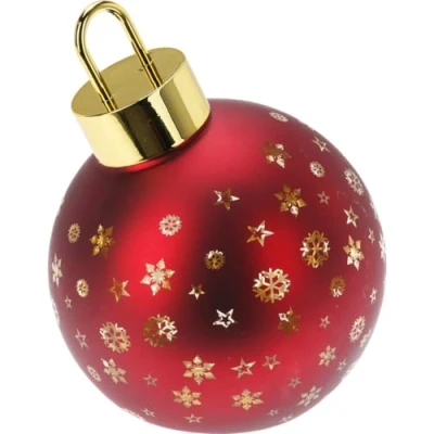 Image de Self Import Agencies Boule de Noël LED rouge avec étoiles et flocons neige Diamètre 15 cm Décoration Avent