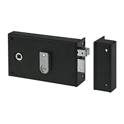 Image de Yale Serrure en Applique Horizontale à fouillot Droite YAH36D Kaki, 2 Clés fournies, Axe 55 mm, Carré de 6 Version pour Porte intérieure Communication