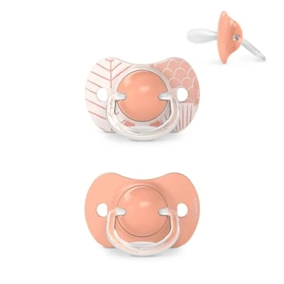 Image de Suavinex, Lot 2 Sucettes pour Bébé +18 Mois, Tétine Symétrique SX Pro en Silicone, plus Plate et Flexible, Réversible, Respecte le Développement Buccodentaire, Dreams Rose