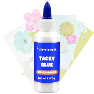 Image de 7 Artists Tacky Glue 100 ml Colle Scrapbooking Liquide Transparente Idéale pour Papier, Bois, Tissu, Carton &amp; Plus Séchage Rapide, Forte Adhérence Parfaite Loisirs Créatifs DIY