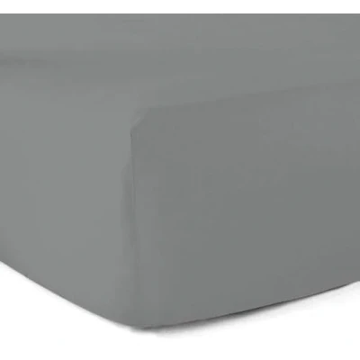 Image de Drap Housse 100% Coton 57 Fils Gris 140 x 190 cm Bonnet 30