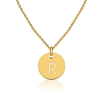 Image de Good.Designs ® Collier de Dames en oro avec Medaillon personnalisé (Initiale Gravée) Bijoux initiaux pour Femmes