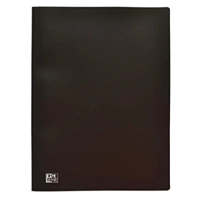 Image de OXFORD Protège Documents Initial A4 80 vues / 40 Pochettes Couverture Polypro Noir