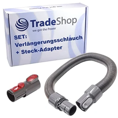 Image de Trade Shop Kit 2 en 1 : tuyau d&#039;extension de rechange + adaptateur intermédiaire compatible avec Dyson DC20 DC21 DC22 DC23 DC25 DC26 DC27 DC29 DC32 DC33 DC36