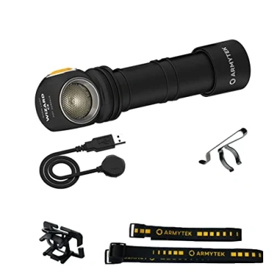 Image de Armytek Wizard C2 Magnet Warm LED Lampe frontale avec support magnétique à batterie 1200 lm 4800 h 64 g