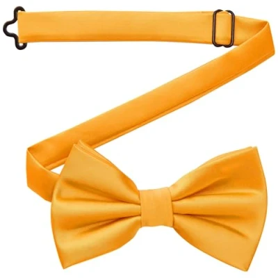 Image de DonDon noeud papillon homme fait main look soie 12 x 6 cm Ocre jaune