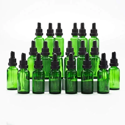 Image de YIZHAO 30ml Flacon Compte gouttes en Verre,Verte Bouteilles Verre Vide avec Pipettes, pour huile Essentielle,Aromathérapie, liquide chimique 24Pcs