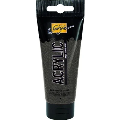 Image de Kreul 84157 Solo Goya Acrylic, Tube de 100 ML, Anthracite avec Effet Scintillant, Peinture Acrylique crémeuse Polyvalente à Base d&#039;eau, séchage Rapide et Mat, Bon Pouvoir Couvrant, 641681