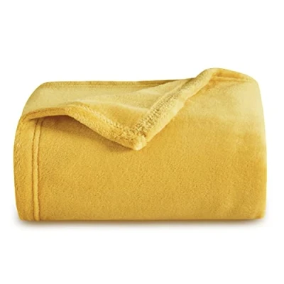 Image de Bedsure Couverture Moelleuse et Douillette, Polaire, Douce Chaude d&#039;hiver, de canapé XL, Vie câlin 150 x 200 cm, Jaune