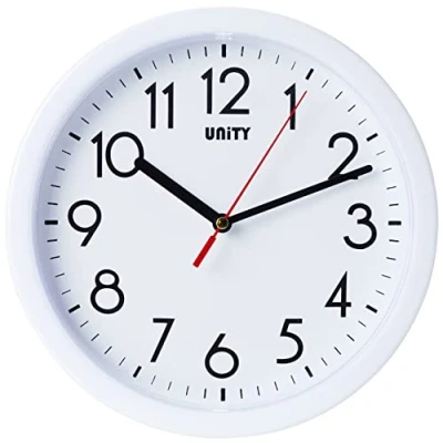 Image de Horloge Murale Unity, Hastings, Balayage Silencieux, Moderne, Blanc, 22 cm
