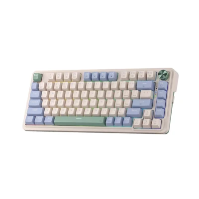 Image de Redragon K673 PRO clavier de jeu sans fil Gasket RGB 75 %, 3 modes, 81 touches, mécanique compact avec socle remplaçable à chaud, bouton rotatif spécial et coussinets amortissants du bruit,