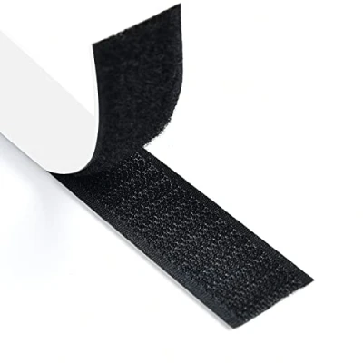 Image de Romon Rubans Adhésifs,5M Scratch Autocollant Double Face, 16 mm de Large Bande Agrippantes Adhésives Puissant Hook Loop pour Ménage, Bricolage Et l&#039;artisanat,Noir
