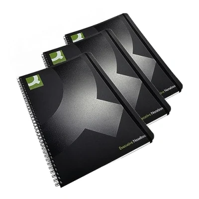 Image de Q Connect A4 livre à spirale Couverture en polypropylène Noir