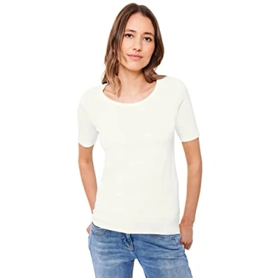 Image de Cecil IN UNI Tshirt basique, Femme, Taille: XS, Weiß