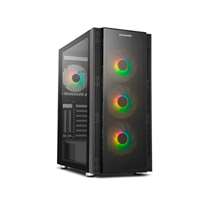Image de NOX XTREME PRODUCTS HUMMER HORUS Mid Tower E ATX; M ATX, panneau avant et latéral en verre trempé, 4 ventilateurs ARGB 120 mm inclus, contrôle RVB, noir