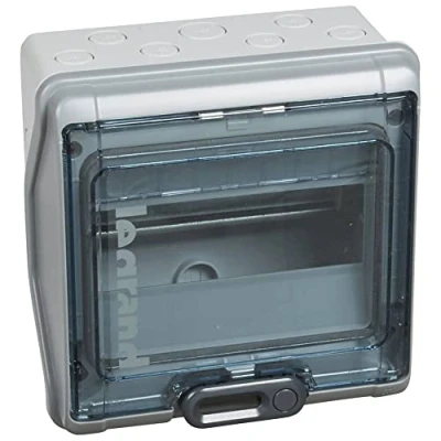 Image de Legrand 001908 Coffret Étanche Plexo avec Embouts à Perforation Directe Prémontés IP65 IK09, 8 Modules, Gris