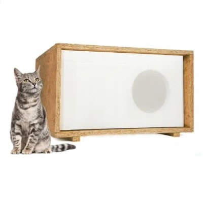 Image de QLS Niche pour chat en polystyrène résistante aux intempéries 43 x 41 cm Abri isolé