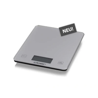 Image de cloer 6878 Balance de Cuisine numérique jusqu&#039;à 10 kg, Fonction Poids ajouté, Mesure du par incréments 1 g, : ML, LB:oz et oz, Surface en Verre, écran LCD, Argent