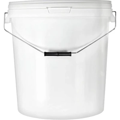Image de BenBow Seau avec Couvercle 20l Blanc 20x 20 litres Convient pour Aliments, Stable, étanche à l&#039;air, Anti Fuite récipient de Stockage Conservation en Plastique, Anse métal Vide