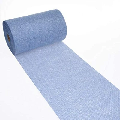 Image de Deko AS GmbH Chemin de Table Style Shabby Chic Aspect Lin 20 cm x 5 m Bleu Clair 69 200 15