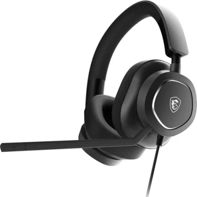 Image de MSI MAESTRO 300 CASQUE GAMING Transducteurs 40 mm en néodyme, micro unidirectionnel (cardioïde), oreillettes pivotantes mousse haute densité, design léger, USB C, adaptateur C vers A, filaire