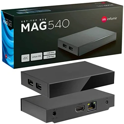Image de MAG 540 Original Infomir &amp; hb digital Set Top Box 4K Lecteur multimédia Récepteur TV Internet UHD 60FPS 2160p@60 FPS HDMI 2.1 Support et HEVC USB3.0 Arm Cortex A35 + câble