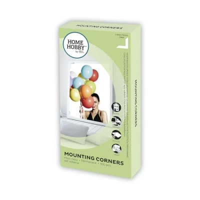 Image de HomeHobby by 3L Coins de Montage, Vue Maxi Mounting Squares Permanent Adhesive, Plastique, Clear, 75mm