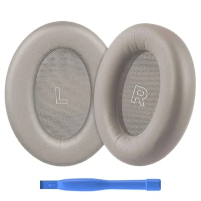 Image de MMOBIEL Remplacement Coussinets d&#039;oreille pour Bose QuietComfort Ultra Wireless Noise Cancelling Casque Memory Foam et Protein PU Coussinet de Rechange Grès