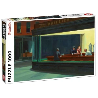 Image de Piatnik Nighthawks de Hopper Puzzle Adulte 1000 Pièces en Carton Fabriqué Autriche 5384, Multicolore